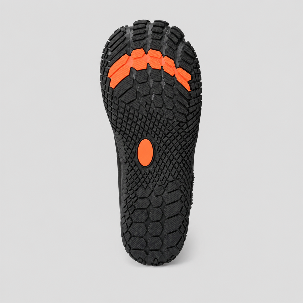 Color: Black | Sole view of fleece-lined barefoot winter boots